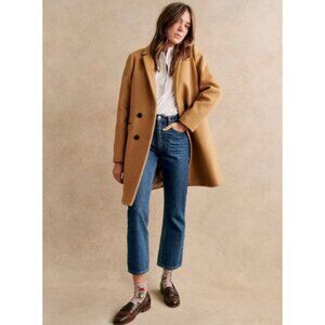 Sezane MANTEAU JOHNSON coat wool brown camel SZ44 us12 bust44